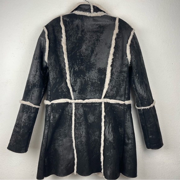 RARE SW3 Bespoke faux shearling womens convertible coat Sz S - Picture 3 of 9